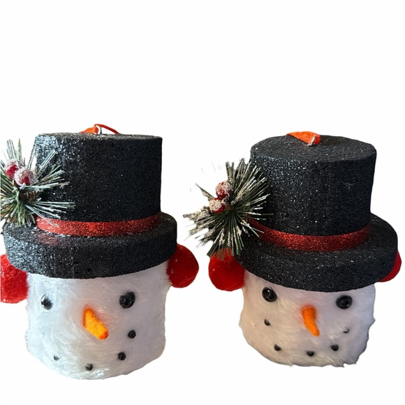 Cracker Barrel Other - Festive Snowman Head Ornament with Black Hat NWT